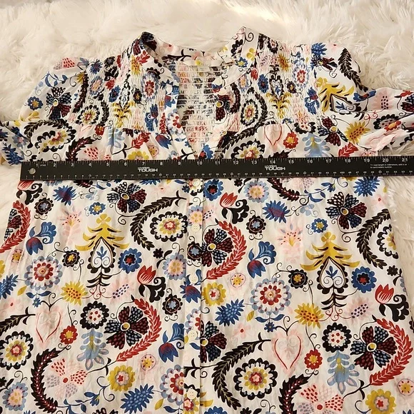 Boden Ruched Long Balloon Sleeve Blouse Womens Size 6 - Picture 6 of 11